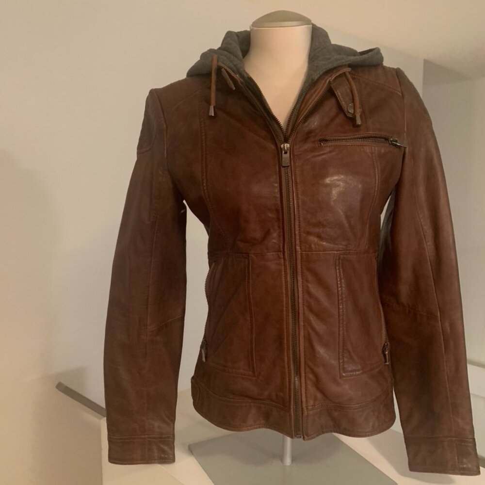 Bod & Christensen Chocolate Brown Leather jacket 'Karla' style